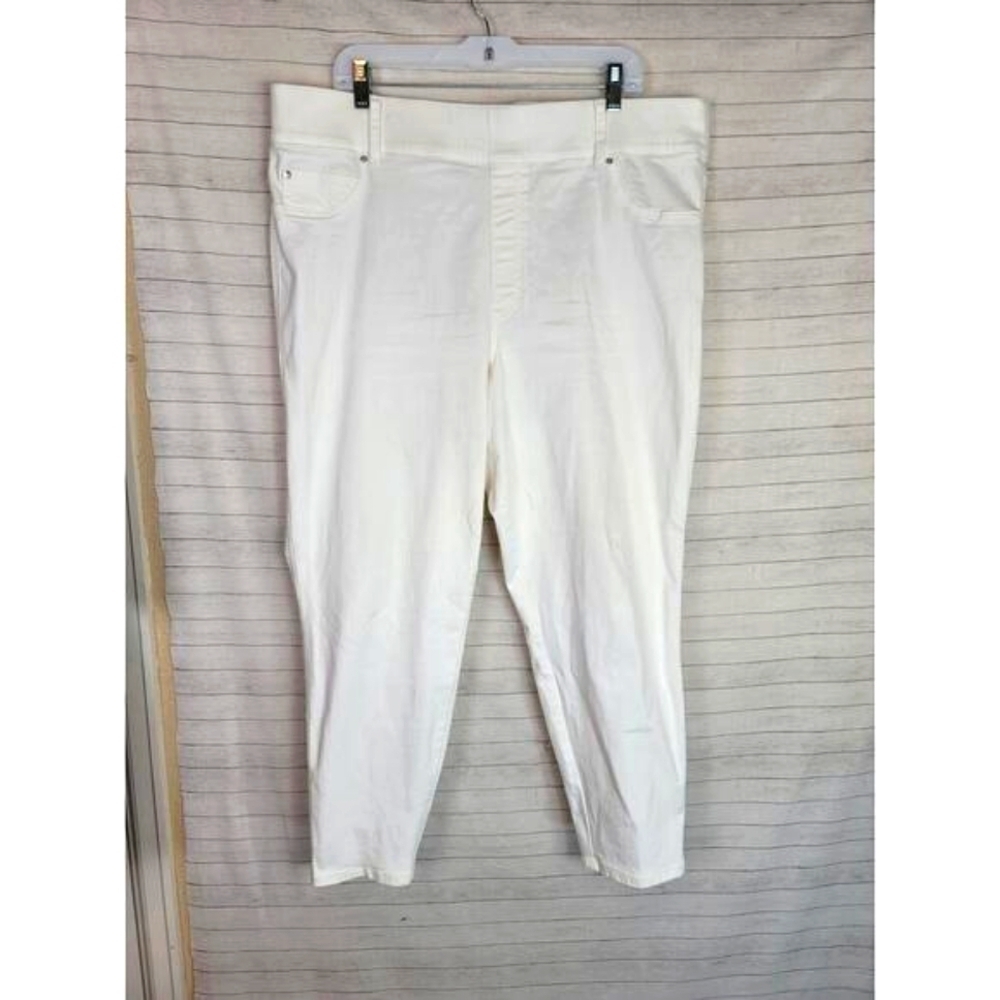 SPANX PULL ON SKINNY JEAN-ISH IN WHITE, SZ 3X